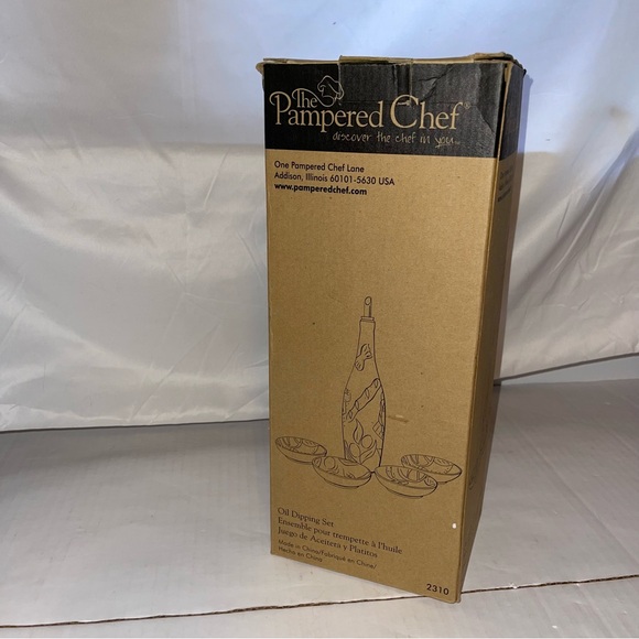 The Pampered Chef Hand Painted Oil Dipping Set 4 Bowls - Picture 2 of 6